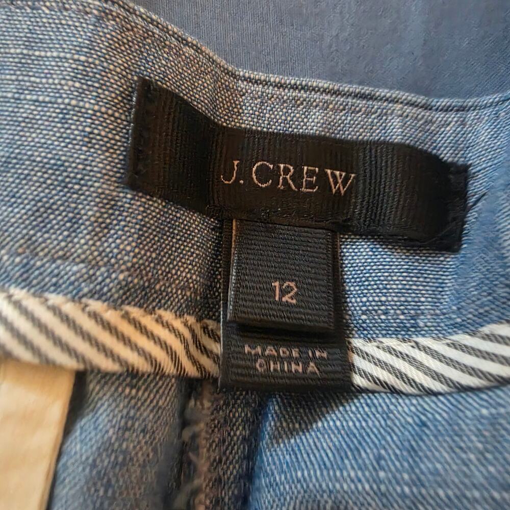 J.CREW denim chambray cotton ruffled hem shorts.  12 - Picture 5 of 12